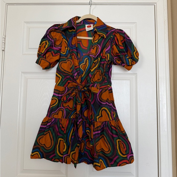 Farm Rio Anthropologie Heart Bow Front Dress - Picture 2 of 11